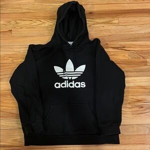 Adidas Black Hoodie with White Logo